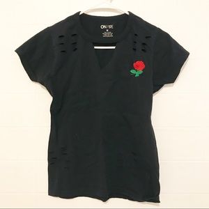 On Fire Distressed Tee